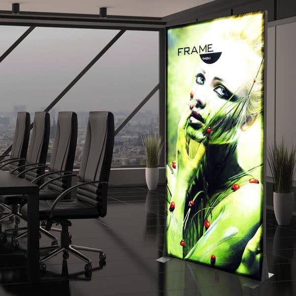 fabric led lightbox in office