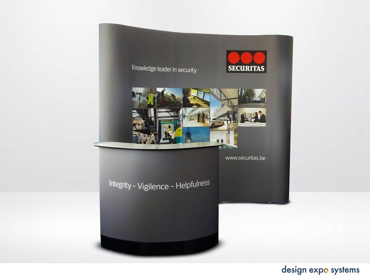 pop-up wall with case & counter