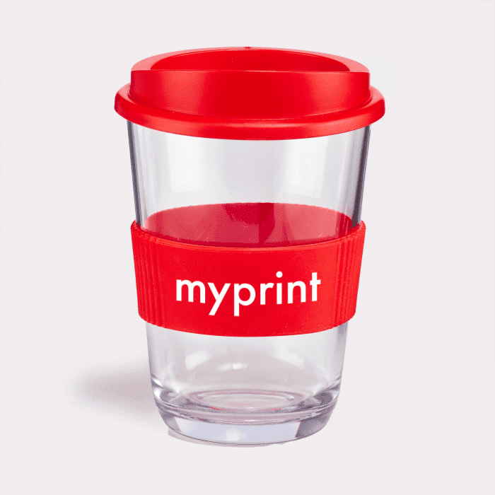 bottle-americano-red Transparante drinkbeker met kleuraccent