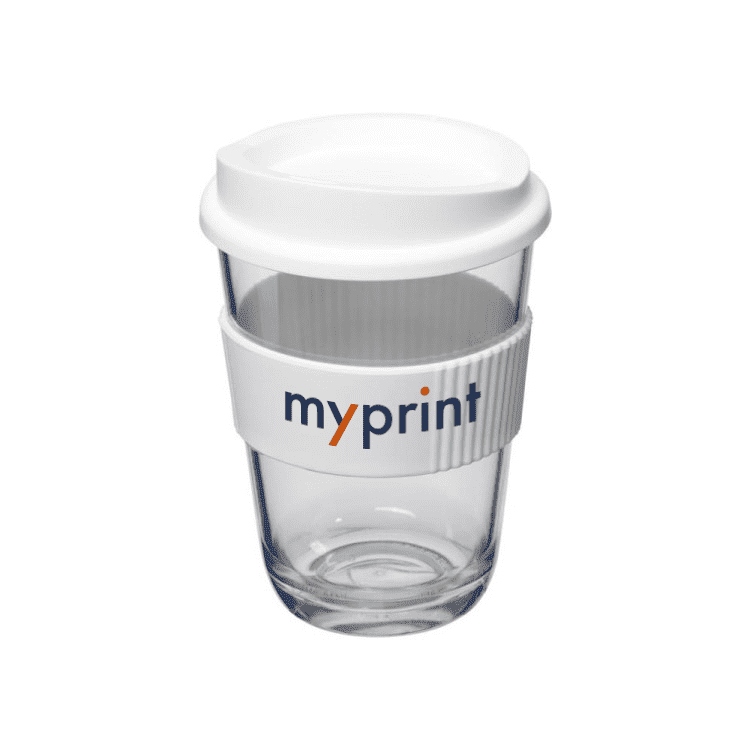 drinkbeker-wit Drinkbeker met wit accent en logo