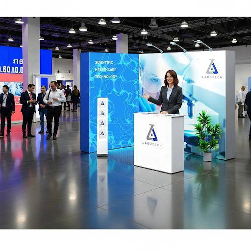 Hybrid Pop beursstand met Baie Hybrid Pop up met Balie